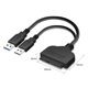thumbnail image 2 of Cable convertidor 2 en 1 SATA a USB 3.0 para disco duro externo, adaptador universal de transferencia de datos para disco duro de 2,5 pulgadas (negro), 2 of 6
