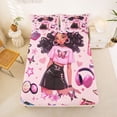 thumbnail image 5 of Erosebridal Cartoon Cute Girls Queen Sheet Sets,Pink Butterflies Stars Loves Pattern Bed Set For Kids 4 Pieces, 5 of 6