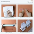 thumbnail image 4 of Zapatero de pared sin perforaciones, zapatillas de baño, toallero, gancho para inodoro, sin perforaciones, ahorra espacio, 2 uds., 4 of 5