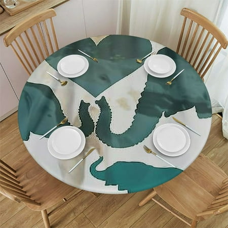 

Palnkart Elephant Baby Love Round Table Cover Stain Resistant Washable Indoor Outdoor Tablecloth Kitchen Dining Wedding Parties 100% Polyester Fiber 31-35