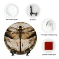 thumbnail image 4 of Bingfone Vintage Dragonfly Artwork Print Bone China Dinner Decorative Plates,Handmade Ceramic Dinner Plate with Stand for Home Club-7in, 4 of 6