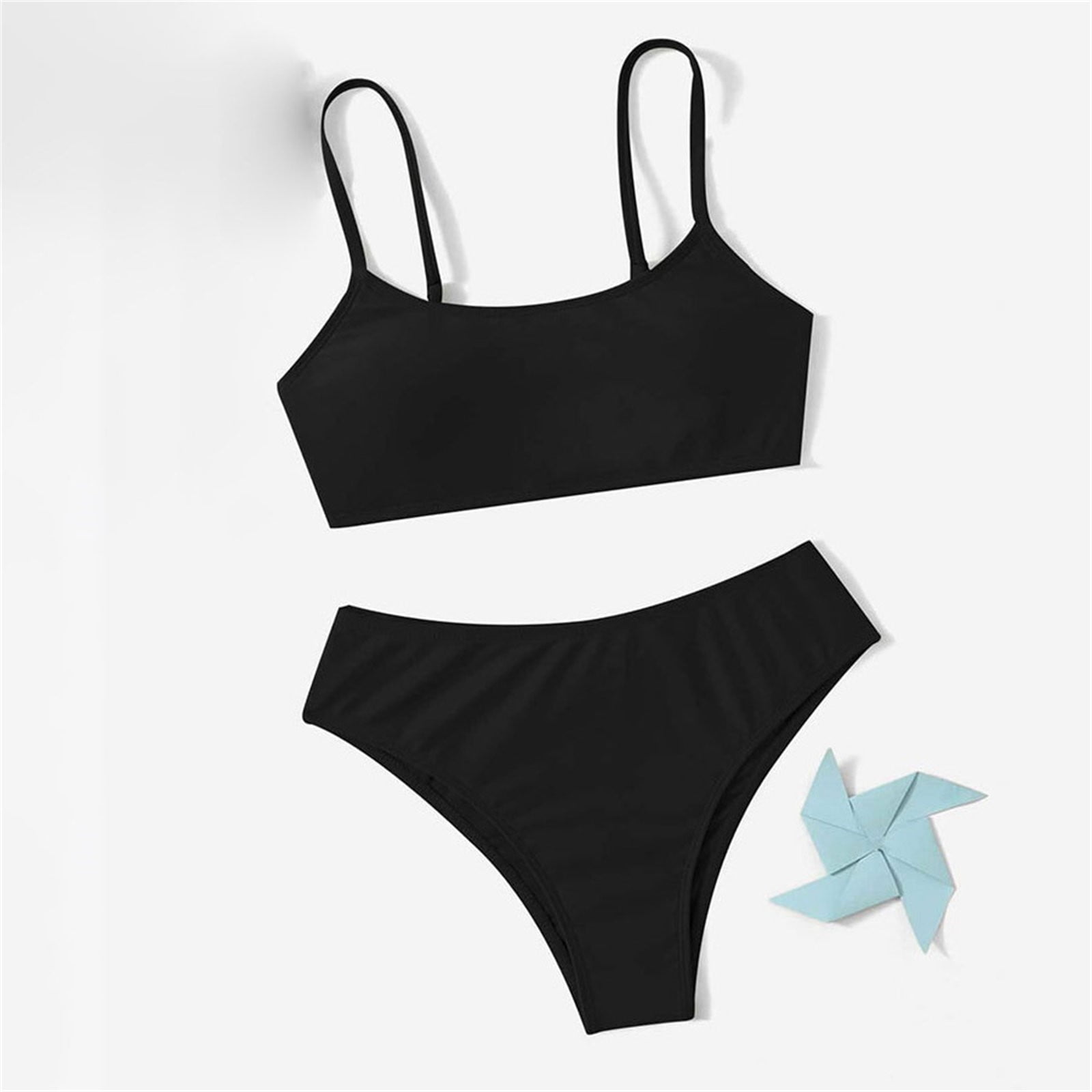 WNG Girl's Two Piece Swimsuit Sport High Waist Bikini Set Bathing Suit ...