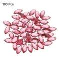 thumbnail image 3 of Unique Bargains 100 Pcs Acrylic Flat Back Rhinestones 7mm x 15mm Horse Eye Artificial Gemstone for Jewelry Making Light Pink, 3 of 7