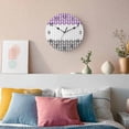 thumbnail image 3 of Wall Clock Geometric Chevron Purple Clocks PVC Silent Non-Ticking Battery Operated Decorative White Stripes Round Clock for Home Living Room Kitchen Bedroom Office School Wall Decor 14 Inch, 3 of 9