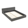 thumbnail image 5 of Aukfa Queen Size Upholstered Bed Frame, Low Profile Grounded Bed, Chenille Fabric Pleated Design Platform Bed, Dark Gray, 5 of 8