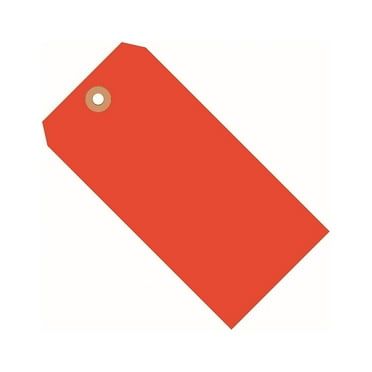 Box Partners Shipping Tags 13 Pt. 4 3/4" x 2 3/8" Fluorescent Red 1000/Case G12051C