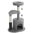 thumbnail image 6 of Pefilos 32.7" Cat Tree Tower for Indoor with Self Groomer Brush, Sisal Scratching Post, Dangling Ball for Small, Medium Cats, Gray, 6 of 10