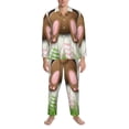 thumbnail image 3 of Balery Brown Bunny Pijama para Hombre de Dos Piezas con Manga Larga, Conjunto de Dormir y Descanso Suave con Bolsillos-X-Large, 3 of 7