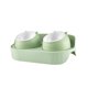 thumbnail image 3 of Comederos elevados para gatos, para interiores, inclinados y elevados, para el cuello Verde, 3 of 9