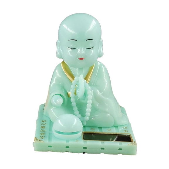Solar-Powered ABS Monk Car Decoration for Cars, Homes, and Offices with Long-Lasting Construction and Head-Shaking Motion