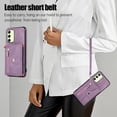 thumbnail image 5 of Phone Case for Samsung Galaxy A15 5G Wallet Cover and Tempered Glass Screen Protector with Wrist Crossbody Strap Lanyard Credit Card Holder Stand Leather Cell Accessories A 15 4G 15A Women Purple, 5 of 14