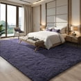 thumbnail image 5 of KIXINWA 5x7 Washable Large Area Rug for Living Room, Fluffy Shag Rug for Bedroom, Ultra Soft Plush Non Slip Carpet for Indoor Floor Bedside Nursery Kids Girls Room Home Decor Aesthetic, Gray Purple, 5 of 5