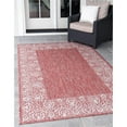thumbnail image 2 of Unique Loom Collection Extérieure Tapis de Transition Intérieur & Extérieur Traditionnel Floral Zone de Frontière, 5 x 8 Pieds, Rouille Rouge/gris, 2 of 2
