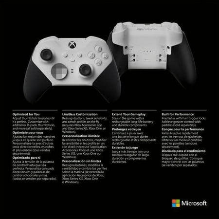 Microsoft - Elite Series 2 Core Wireless Controller for Xbox Series X, Xbox Series S, Xbox One, and Windows PCs - White