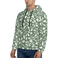 thumbnail image 3 of Rateoe Flowers With Leaves Pattern Mens Hoodie, Pullover Hooded Sweatshirt, Kangaroo Pocket Hoodie Ideal for Daily Wear, Travel and Home-X-Large, 3 of 7
