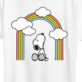 thumbnail image 3 of Peanuts - Snoopy Looking Up Rainbow - Ladies Short Sleeve Classic Fit Tee, 3 of 6