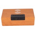 thumbnail image 4 of Wireless  Speaker, Multifunctional Wooden Wireless Alarm Clock Speaker 10W Charging Retro Full Frequency  For Mobile Phones Light Walnut, 4 of 8