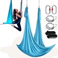 thumbnail image 1 of VEVOR Aerial Yoga Hammock & Swing, 5.5 Yards, Aerial Yoga Starter Kit with 100gsm Nylon Fabric, Full Rigging Hardware & Easy Set-up Guide, Antigravity Flying for All Levels Fitness Bodybuilding, Blue, 1 of 9