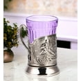 thumbnail image 5 of STPgoods Lavender Faceted Stackable Drinking Glasses Set 4 Pcs 8.45 fl oz Glass Tumbler Set Water Glasses, Purple, 5 of 9