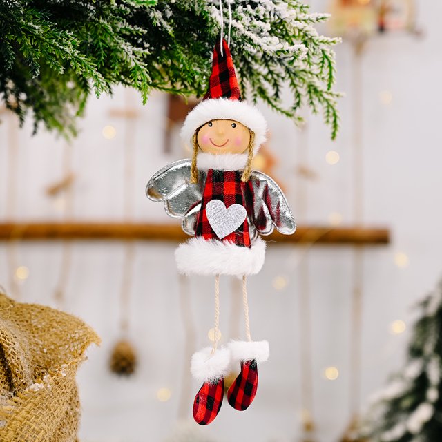 Muñeco de ángel de Navidad, muñeco de peluche colgante, adornos navideños para muñeca de Navidad, decoración colgante para fiesta de año nuevo