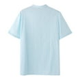 thumbnail image 4 of Men Shirts Casual Short Sleeve Slim Fit Lapel Solid Color Comfortable Breathable Stylish Wear Summer Top Men's Oversized Tee Summer Tops Streetwear, 4 of 9
