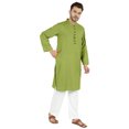 thumbnail image 2 of Atasi Indian Mens 2 Piece Kurta Pajama Set Henley NeckÂ&nbsp;Casual Long Kurta, 2 of 7
