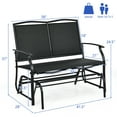thumbnail image 3 of Costway Patio Glider Rocking Bench Double 2 Person Chair Loveseat Garden Black, 3 of 10