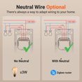 thumbnail image 2 of SONOFF ZBM5 Zigbee Smart Light Wall Switch Panel 120 Type 2 Gang Support No Neutral or Neutral Wire Relay Detach Works with Alexa Google Home, 2 of 9