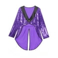 thumbnail image 4 of CHICTRY Mens Ringmaster Circus Show Dress-up Sequins Tuxedo Tailcoat Magician Blazer Jacket Purple 3XL, 4 of 6