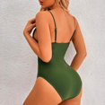 thumbnail image 3 of Vedolay Swimsuit Women Women One Piece Swimsuit High Neck Plunge Mesh Ruched Monokini Swimwear,Green L, 3 of 5