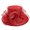 Red, variant on ChicHeadwear Medium Brim Organza Rose Cluster Sun Hat - Fuchsia
