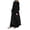 Black, variant on Women'S 2-Piece Modest Maxi Set: Oversized Tunic & Wide-Leg Pants With Hidden Adjustable Belt & Gold Buttons - Casual Daily Wear