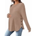 thumbnail image 3 of Women'S Maternity Shirt Long Sleeve Maternity T-Shirt Sport Top Tunic Top Mom Outfit Khaki M, 3 of 10