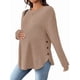 thumbnail image 3 of Camiseta de Maternidad de Larga para Mujer, Top Deportivo, Túnica, Atuendo para Mamá. Caqui L, 3 of 10
