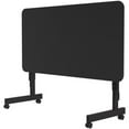 thumbnail image 3 of Pemberly Row 24"W x 48"D Contemporary Metal Wood Flip Top Table in Black Granite, 3 of 7