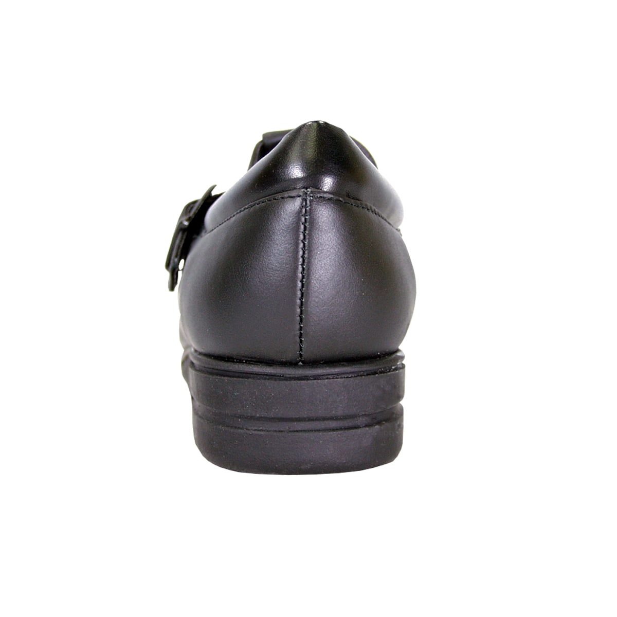 24 HOUR COMFORT Aileen Wide Width Classic Leather Comfort Slip On Shoes with Buckle BLACK 10