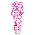 thumbnail image 4 of Cavosen Breast Cancer Lounge Sets for Women 2 Piece Joggers Pink Long Pants Lounge Sets Long Sleeve Round Neck Ribbon Shirts Jogger Sets Awareness Loungewear with Pocket Drawstring, 4 of 5