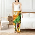 thumbnail image 5 of Uemuo Cool Dinosaur Playing Guitar Pattern Women's Wide Leg Palazzo Lounge Pants with Pockets Light Weight Loose Comfy Casual Pajama Pants-Small, 5 of 9