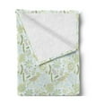 thumbnail image 2 of Caterpillar Soft Flannel Fleece Throw Blanket, Doodle Summer Nature Elements Pattern with Oriental Flowers and Exotic Birds, Cozy Plush for Indoor and Outdoor Use, 50" x 60", Multicolor, by Ambesonne, 2 of 5