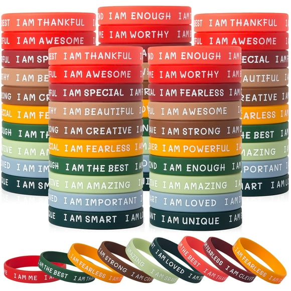 Pulseras de goma KUCLIN 100 piezas inspiradoras para niños