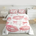 thumbnail image 2 of Castle Fairy Kawaii Pink Bowknot 2Pcs Bedding Comforter Set for Teens Girls Women,Floral Rose Twin Comforter Sets,Dreamy Princess Breathable Bedding Set,Breathable Home Decor, 2 of 8