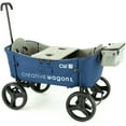 thumbnail image 4 of Creative Outdoor Stroller Wagon with Canopy for Kids Push Pull Folding Wagon, Blue, 4 of 9