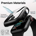 thumbnail image 4 of JETech Waterproof Case with Screen Protector for Apple Watch SE (2022/2020) / Series 6 5 4 44mm, Built-in Tempered Glass Film Hard PC Bumper Full Protective Cover, 2 Pack (Black), 4 of 6