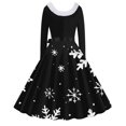 thumbnail image 3 of TIMIFIS Robes de Noël pour Femmes, Robes Maxi pour Femmes Robe Vintage de Vacances Manches Longues Col en V en Fourrure Robe Dos Nu, 3 of 3