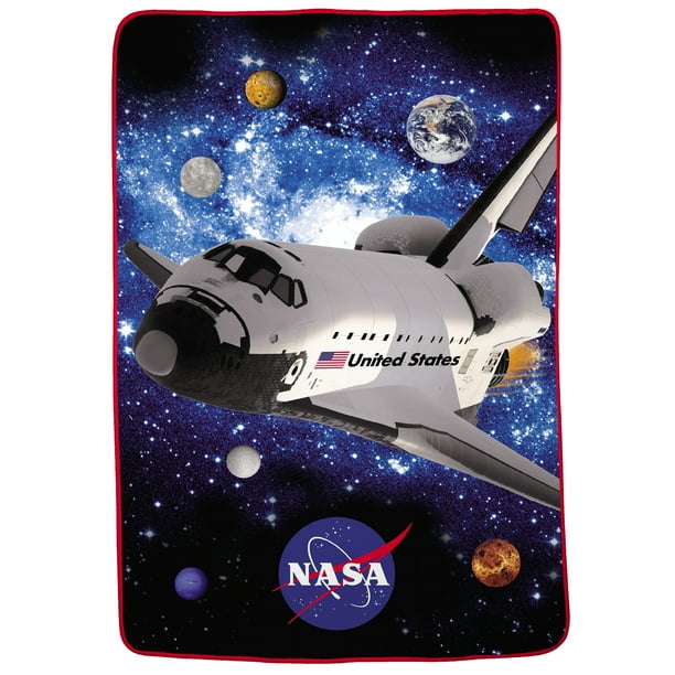 NASA Plush Blanket, Kids Bedding, 62"x90", Space, Rocket