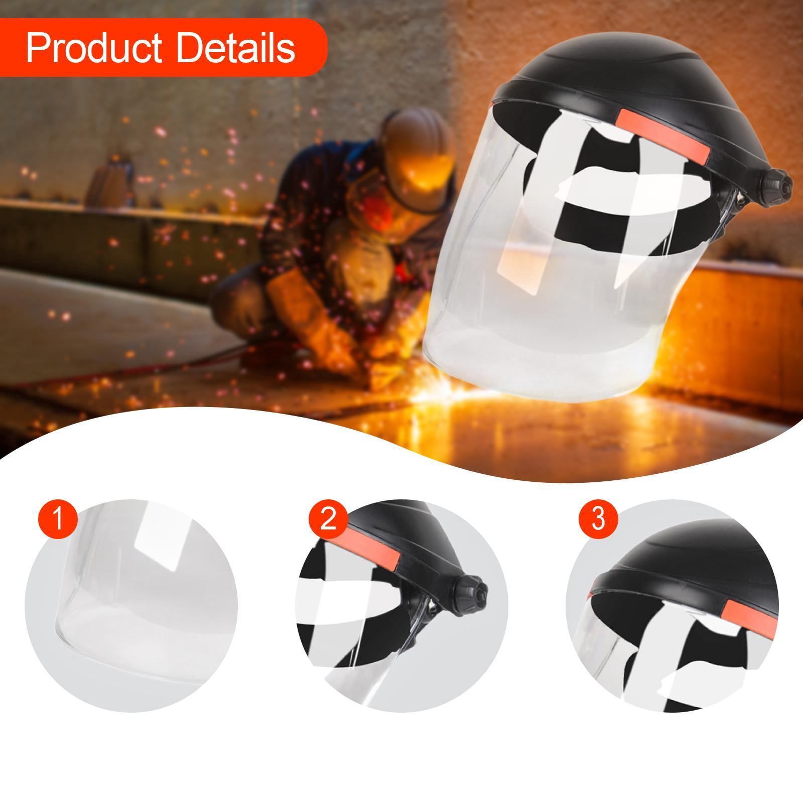 Zxpjkyu Welding Face Shield Face Cover Impact Resistant Flip up Adjustable Professional Black and Clear