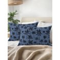 thumbnail image 3 of Outdoor Pillows Waterproof, Summer Palm Tree Bedding Throw Pillows with Insert for Couch Sofa Bed, Tropical Coconut Tree Botanical Navy Blue 12x20 Inch Pillowcases Decorative Patio Pillow Set of 1, 3 of 8