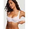 thumbnail image 2 of Women's Unlined Balconette Mesh Bra Sheer See Through Underwire Bras Plus Size 32A-42E, 2 of 5