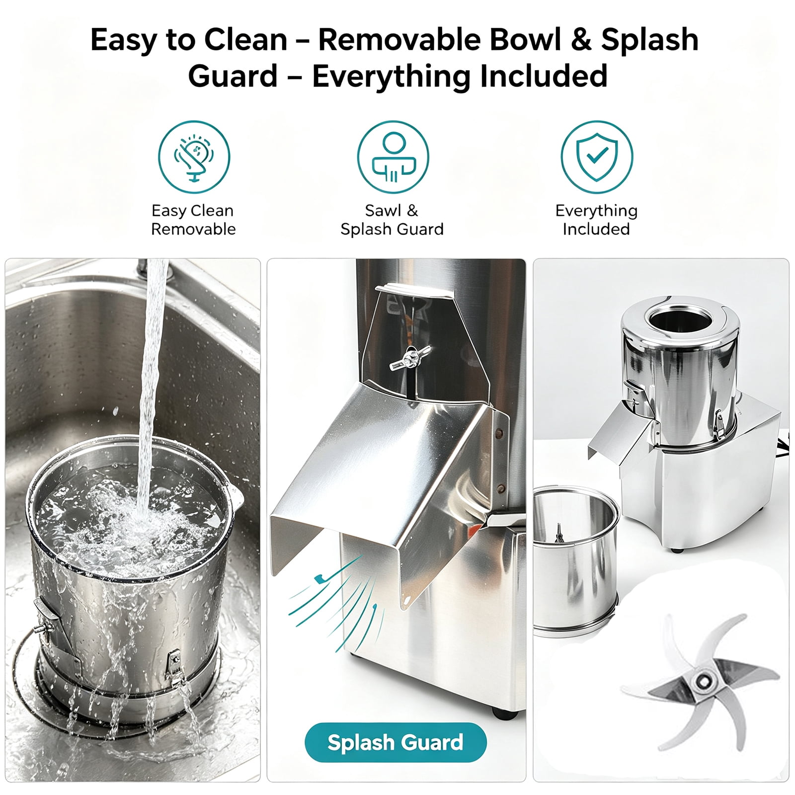 SHILINTONG Commercial Food Processors, Silver