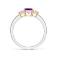 thumbnail image 2 of ANGARA Natural 0.9 Ct. Amethyst with Diamond Classic Ring in 14K Rose & White Gold for Women (Ring Size: 9.5), 2 of 9
